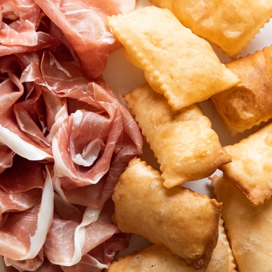 Gnocco fritto e prosciutto di Parma