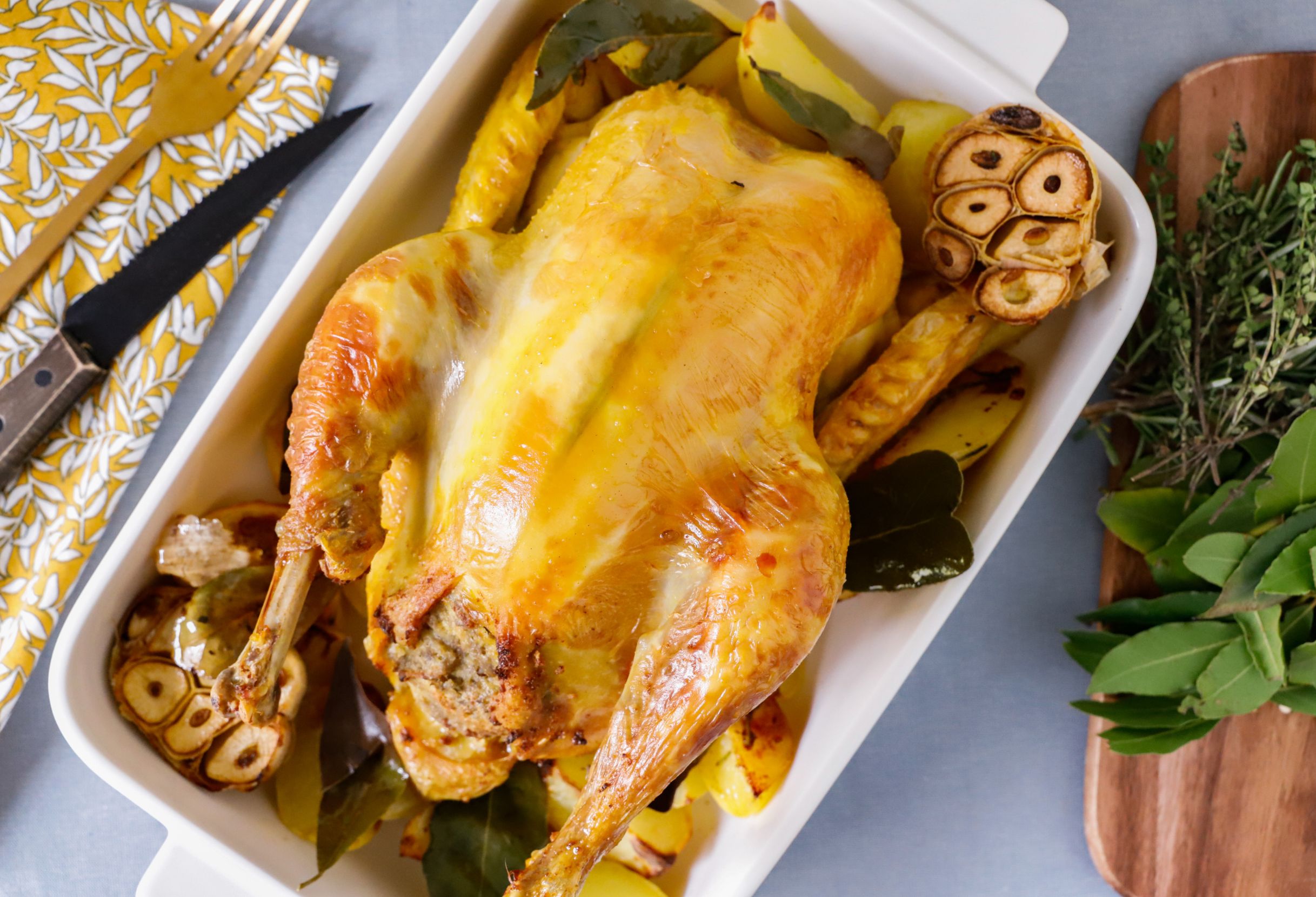 Pollo ripieno di castagne e pinoli