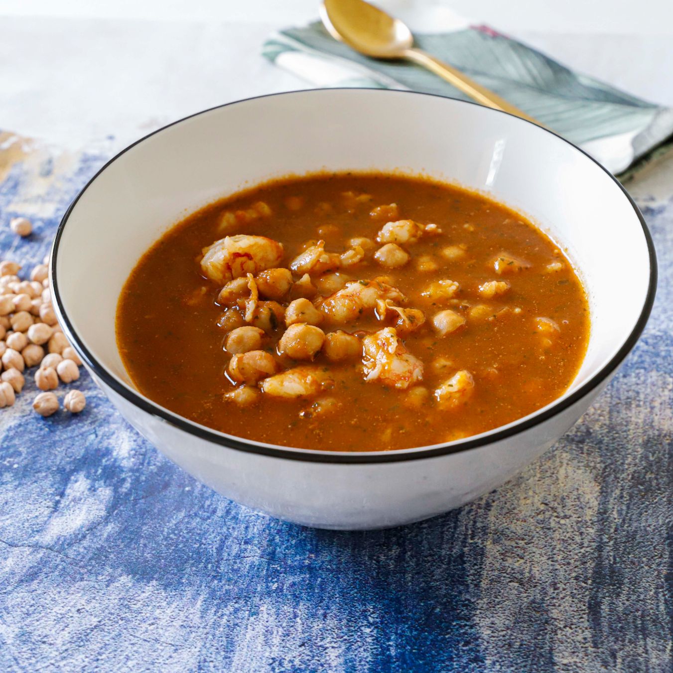 Zuppa di ceci e gamberi