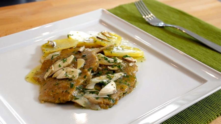 Seitan con patate e funghi