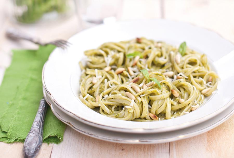 Linguine Al Pesto Genovese Con Fagiolini E Patate Saporie